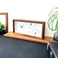 KATOMOKU 帶有溫濕度計的時鐘 核桃木 km-152WA