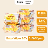 【Ready Stock】Deeyeo Baby Wipes Family Pack Alcohol Free Wipes Thick Tisu Basah Bayi(80Pcs x 5 Packs)
