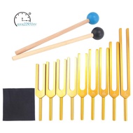 Tuning Forks Set 9Pcs 174/285/396/417/528/639/741/852/963Hz Tuning Fork, Sound Healing Tool Set for 