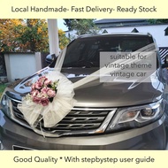 Wedding car decoration set vintage flower design DIY with user guide