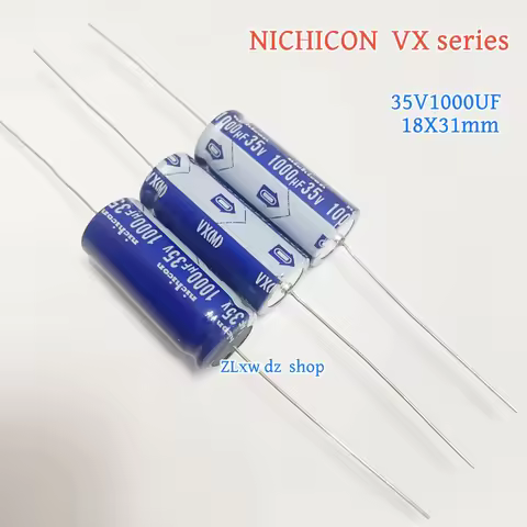 2PCS NICHICON 35V1000uF 100V100UF 4.7UF250V 3.3UF VX Axial Electrolytic Capacitor 25V 1000UF35V 220U