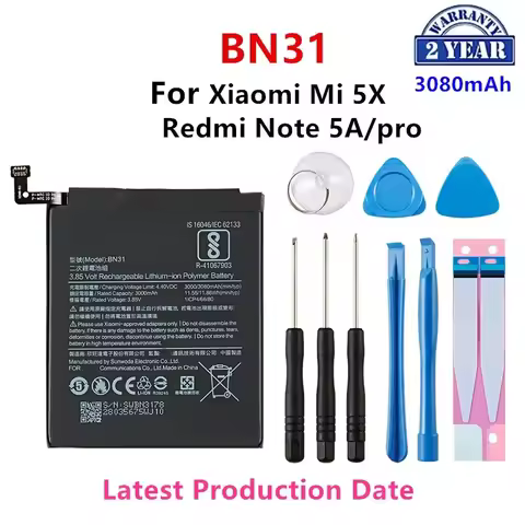 Brand New BN31 3080mAh Battery For Xiaomi Mi 5X Mi5X Redmi Note 5A / Pro Mi A1 Redmi Y1 Lite S2 BN31