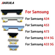 Power & Volume Button Key Housing Side Button Ribbon For Samsung A14 A33 A34 A53 5G Power Button + V
