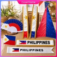 Buwan ng Wika Costume Accessories for Kids Girls Boys UN National Sash Flag Fan Cape Props 6 Options