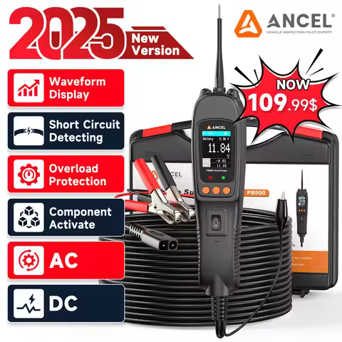 ANCEL PB500 12V 24V Automotive Circuit Probe Tester Kit Car Light Tester Tool Fuel Injector Test Fre