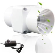 3'' 75 mm Inline Extractor Duct Fan with Governor, 90 m³/h Air Flow Exhaust Fan Quiet Blower for Bat