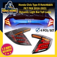 Honda Civic FK 7 8 2016 2017 2018 2019 2020 Tail Lamp With Signal Running Smoke Red Line