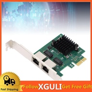 xguli Dual Port BCM5720 Gigabit Ethernet PCIe Network Card for Desktop PC Supports Energy Efficient 