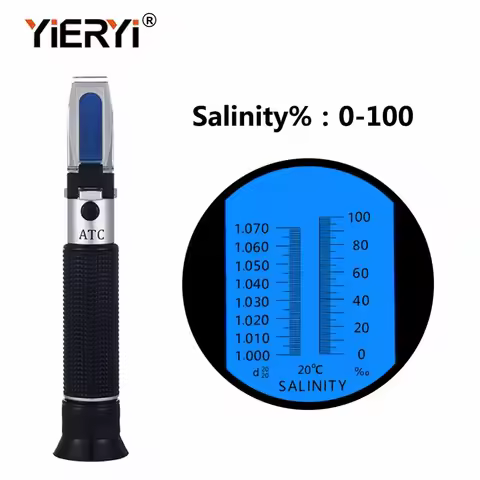 Yieryi PPt 100% Salinity Meter 0-10 Sodium Chloride Concentration Mariculture Breeding Refractometer