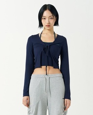 NERDY - Áo croptop nữ tay dài Two Piece PNES24LT07-16