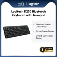 Logitech K250 Bluetooth Keyboard with Numpad Easy Connectivity Compact Wireless Keyboard
