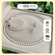 Set of 6-6-6 or 5mm pearl beads, beautiful shiny beads with few natural spleen marks as a meaningful