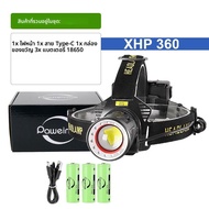 8500000000LM Ultra Bright LED ไฟฉาย IR Sensor ไฟหน้าแบบชาร์จไฟได้ XHP360 ไฟหน้า 18650 ตกปลา Camping