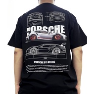 2026 Ready Stock New Style Supercar Car Culture Shirt Porsche Short Sleeve 993 GT3 RS Racing Pattern