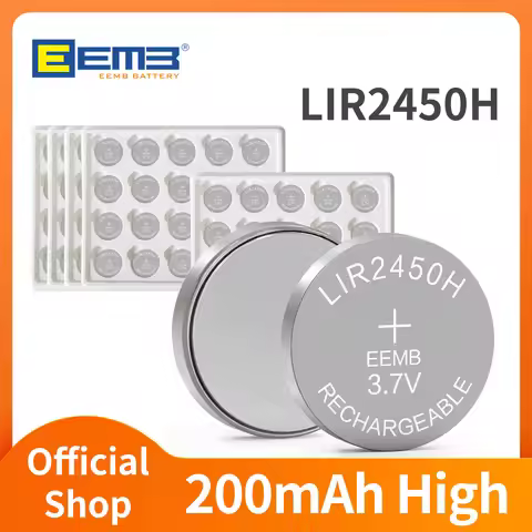 EEMB 4/10/50/100PCS LIR2450H high-capacity 200mAh lithium battery 2450 3.7V rechargeable lithium-ion