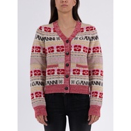 GANNI CARDIGAN LOGO WOOL MIX NEW First Hand