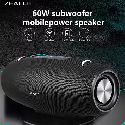 ZEALOT S67 Portable Bluetooth Speaker with Shoulder Strap, Waterproof, Loud Stereo Sound, Powerful B
