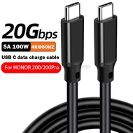 For HONOR 200 200Pro TYPE C cable fast charger 240W 5A  USB C fast charging Cable USB3.2 gen2 8K LKY