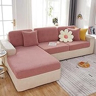 Furniture Cover Sofa Seat Cushion Cover, Stretch Furniture Cover Sofa Cover Couch Cushion Covers For Sofa L Shape, Sofa Cushion Slipcover Furniture Protector (Color : Pink, Size : LARGE S COVER)