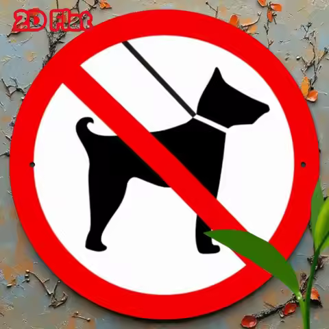 2D Metal Sign, No Dogs Allowed Theme Decoration, Suitable for Door Decoration, Wall Decoration, Home