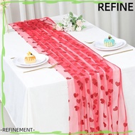 REFINEMENT Heart Gauze Table Runner, 2x1.5m Romantic Valentine's Day Tablecloth, High Quality Home D