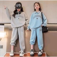Badblood Stylish Girls' Jogger Pants Collared Sweater Set Ages 3-14 Years
