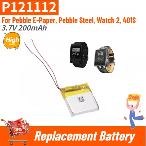 P121112 High Quality Smartwatch Battery 3.7V 200mAh for Pebble E-Paper,Watch 2, 401S, Pebble Steel B