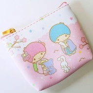 Little Twin Stars PU Leather Cash Coin Purse Portable Waterproof Pink Pouch Wallet Zipper Purse Bag for Girls Women