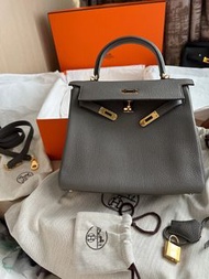 Hermes Kelly 25 8F 石器灰金扣