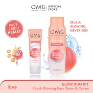 OMG Oh My Glow Duo (Peach Glowing Toner &amp; Cream) - Toner Multifungsi dan Moisturizer Pelembab Wajah Untuk Wajah Lebih Cerah &amp; Glowing