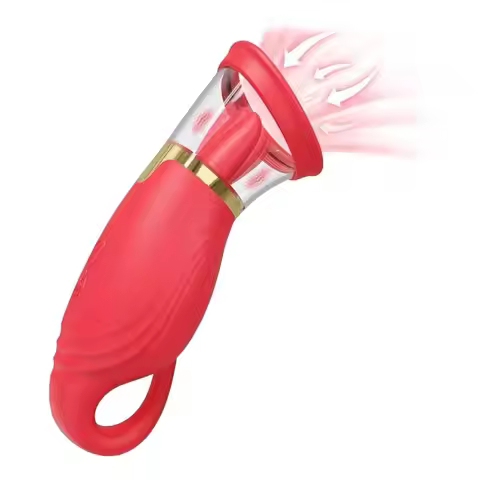 Red Vacuum Suction Tongue Licking Vibrating Egg Female Suction Device Suction And Vibration Device F