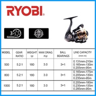 Japan New RYOBI ULTRA LITE 500/800/1000 Spinning Fishing Reel 3+1BB Metal Spool Powe