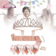 [deevoka] Birthday Girl Sash 70TH Birthday Gifts for Her 70TH Birthday Decoration