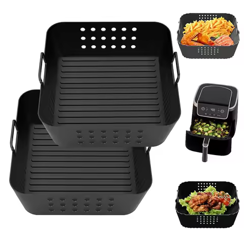21cm Reusable Square Air Fryer Silicone Liners for Philip HD9270 Air Fryer Mould Accessoires for Nin