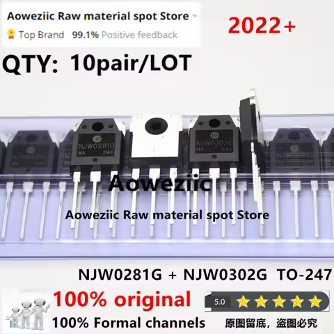 Aoweziic 2022+ 20 PCS = 10pair 100% New Original NJW0281G NJW0302G NJW0281 NJW0302 TO-247 Audio Matc