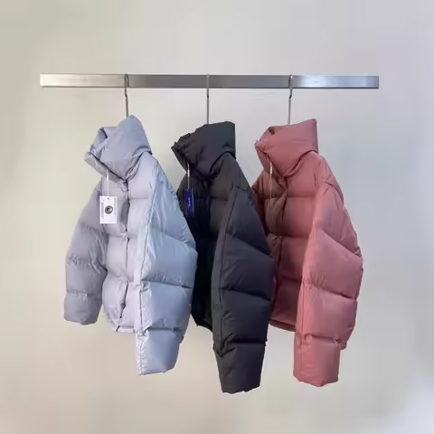 2025 Winter Simple Cocoon Shape Classic Warm Oversized Funnel Neck Women's Down Coat