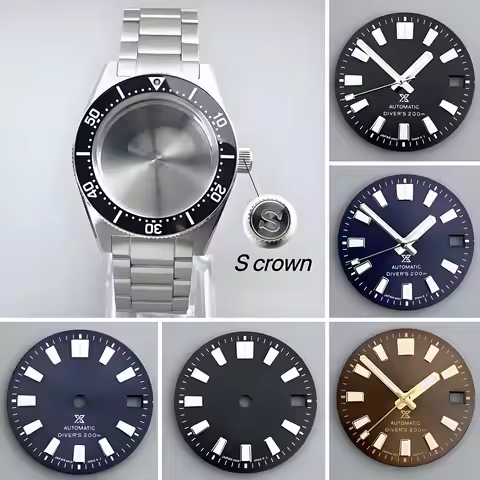 40mm Watch Case Sapphire Glass & 28.5mm Green Luminous Dial For Seiko 62MAS SPB143J1/SPB253J1 Tiger 