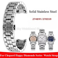 For Chopard Happy Diamonds Series 274891 278559 Curved Interface Watch Bracelet Premium Solid Steel 