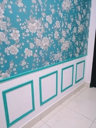 PVC NOT Foam/Wall Skirting / Lebih Tebal / Wainscoting / Wall Frame / Bingkai Wainscoting  PVC  (5 Meter)