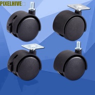 PIXELHIVE​ Chair Wheel Rotating with Brake Trolley Plate Swivel Nylon Black For Industrial Furniture