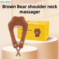 Ogawa Brown Bear Shoulder Neck Massager Tapping Massage Shawl Cervical Spine Back Massager