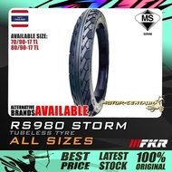 TAYAR MOTORSIKAL FKR RS980 STORM TUBELESS TYRE 70/90-17, 80/90-17 (BUNGA SPORT RAIN PATTERN)