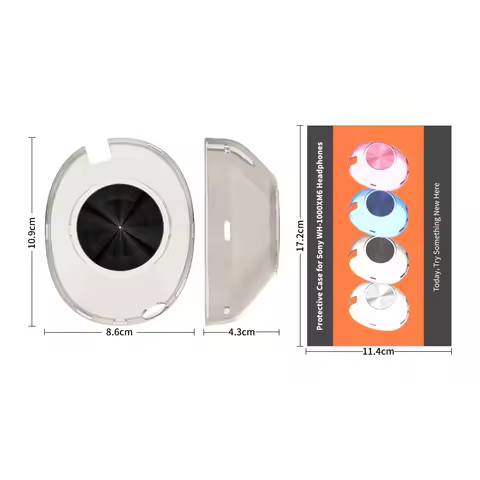 Transparent Minimalist Hard Case TPU Protective Cover for Sony WH-1000XM6 Headphones