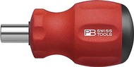 PB SWISS TOOLS 8452.M10 6.35 Inserts Swiss Grip Stubby Driver Handle for C6 Bit Series, Total Length 2.6 inches (65 mm)
