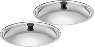 PRETYZOOM Wok Lid for Pots Pans, 2pcs 26cm Stainless Steel Pan Lid Pot Covers Frying Pan Cover Replacement Cookware Lid Skillet Lid with Round Knob for Fry Pan Skillet Steel Pans