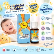 D-Lightful Sunshine Vitamin D3 400IU Baby Drops (10ml) 1 Drop Daily, Up to 9 Months Supply, Made in 