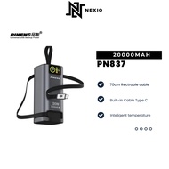 Pineng PN-837PD 20000mAh QC 3.0 / PD 3.0 Power Bank Quick Charge Built in Cable Type C New Model 130