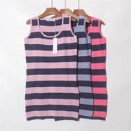Women's Summer Cotton Mid-Length Casual Pocket Slim-Fit Hip-Covered Sleeveless Round Neck Pullover S