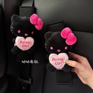 Black Pink Barbie Kitty Car Interior Decoration Automobile Seat Belt Shoulder Protector Protection C