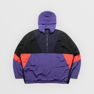 GU Jiyu Half Zip-Up Hidden Hood Nylon Pullover Anorak Windbreaker Jacket Colorblock